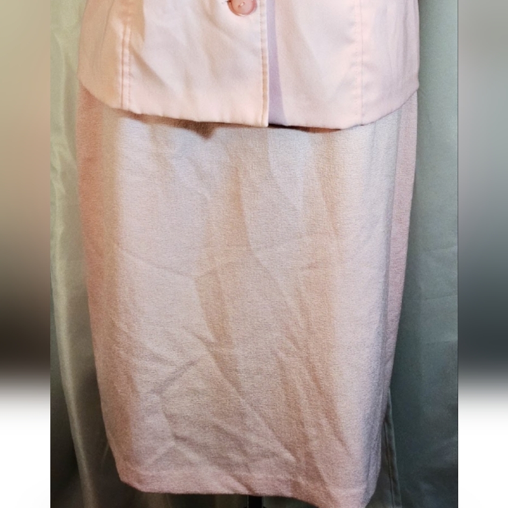 Sag Harbor Skirt+Jacket: Lisa Jo BttnUp Jacket, Shrt Sleeve, Collar+Midi Skirt,L - Picture 9 of 13